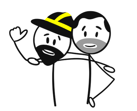 LYIT founders illustration Stick figure drawing of LYIT founders standing side by side
