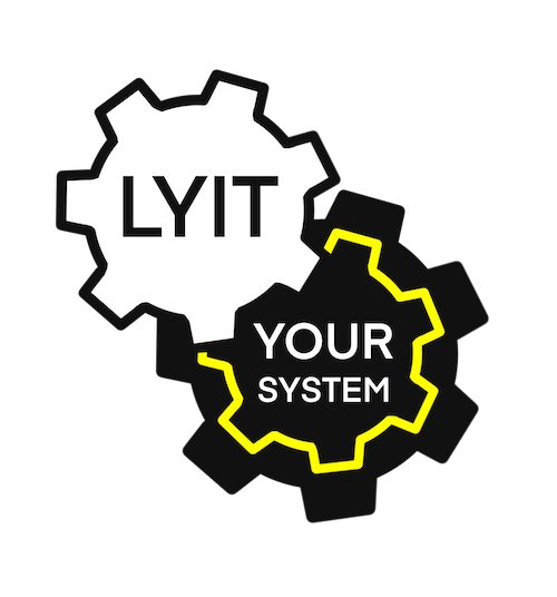 lyit-system-integration-cogs-graphic Illustration of LYIT system integrating with existing workflow, represented by two interlocking cogs