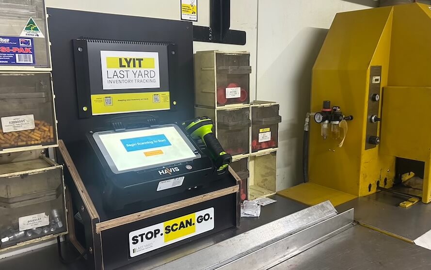 LYIT Terminal Installed in Store Room LYIT terminal set up in storeroom for parts tracking and inventory management